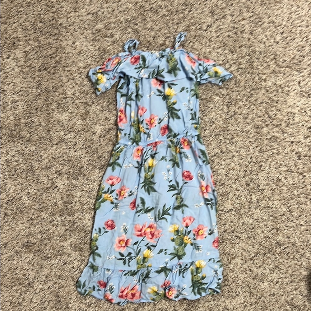 H&M Blue Ruffled Smocked Sundress Casual
